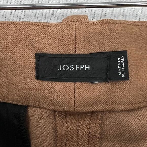 JOSEPH Zoom Gabardine Stretch Trouser Pants Womens 4 Camel Tan Slim Straight Leg - Picture 8 of 15